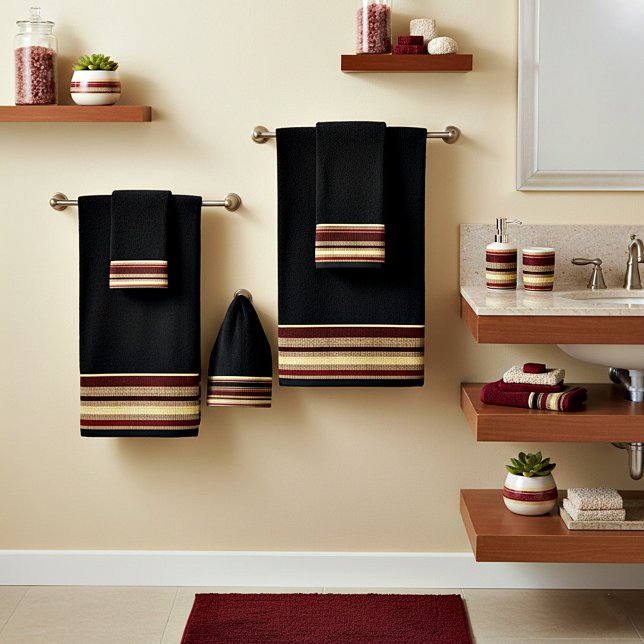 Serviette de bain à rayures foncées (Créateur téléchargé)