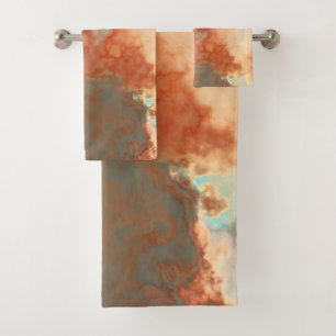 Serviette de bain Abstraite en marbre turquoise et