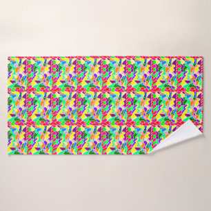 Serviette de bain aux couleurs vives et vives tons