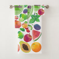 Serviette de bain aux fruits brillants juteux