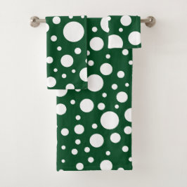 Serviette de bain aux points verts