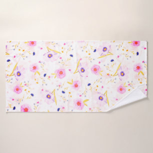 Serviette de bain avec fleurs