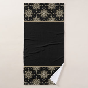 Serviette de bain avec Sepia médaillons tondus sur