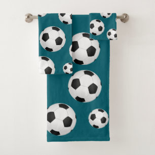 Serviette de bain Bleu sarcelle Balle de football