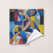 Serviette de bain de femme africaine cubiste | Géo