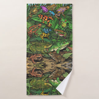 Serviette de bain de grenouilles