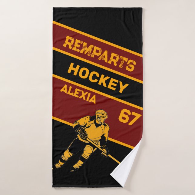 Serviette de bain de hockey personnalisée (Serviette de bain)
