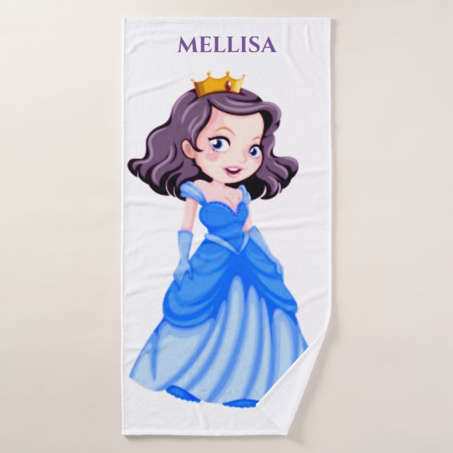 Serviette de bain de PRINCESSE, nom personnalisé (Serviette de bain)