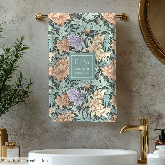 Serviette de bain de style artistique Floral Morri (Artistic Floral Morris Style Bath Towel)