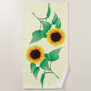 Serviette de bain de tournesol jaune - Choisissez 