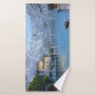 Serviette de bain de villa de lac européen panoram