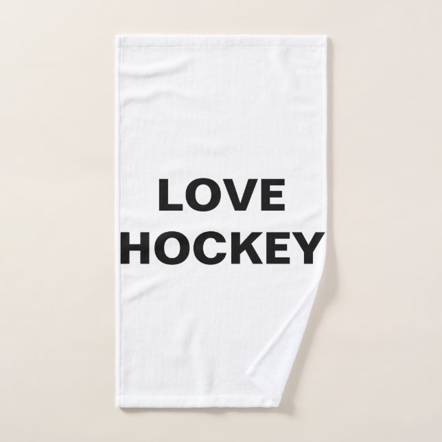 SERVIETTE DE BAIN D'HOCKEY D'AMOUR (Serviette à main)