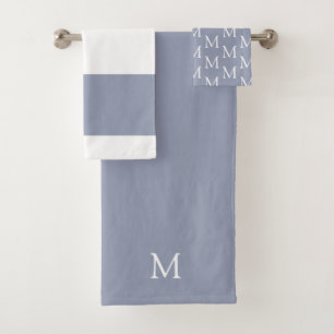 Serviette de bain Dusty Blue Monogram Set II