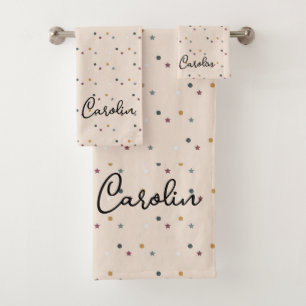 Serviette de bain élégante beige pour les fêtes de