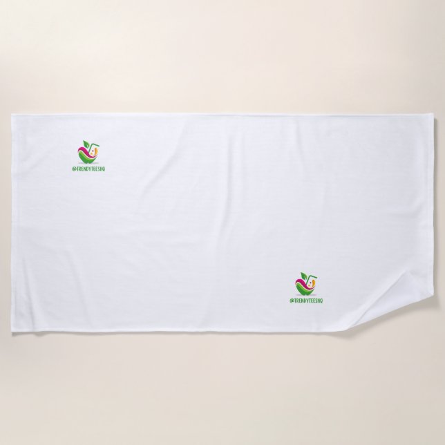 Serviette de bain élégante verte et orange (Devant)