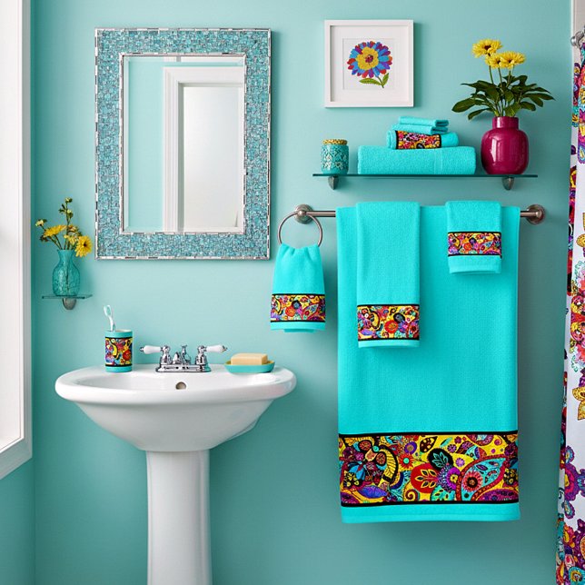 Serviette de bain en cachemire floral clair (Créateur téléchargé)