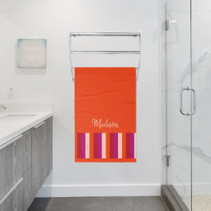 Serviette de bain en Grandes Été - orange rouge