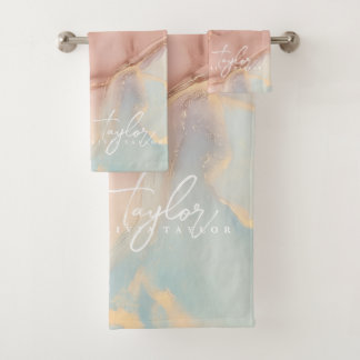 Serviette de bain en marbre doux et chic or