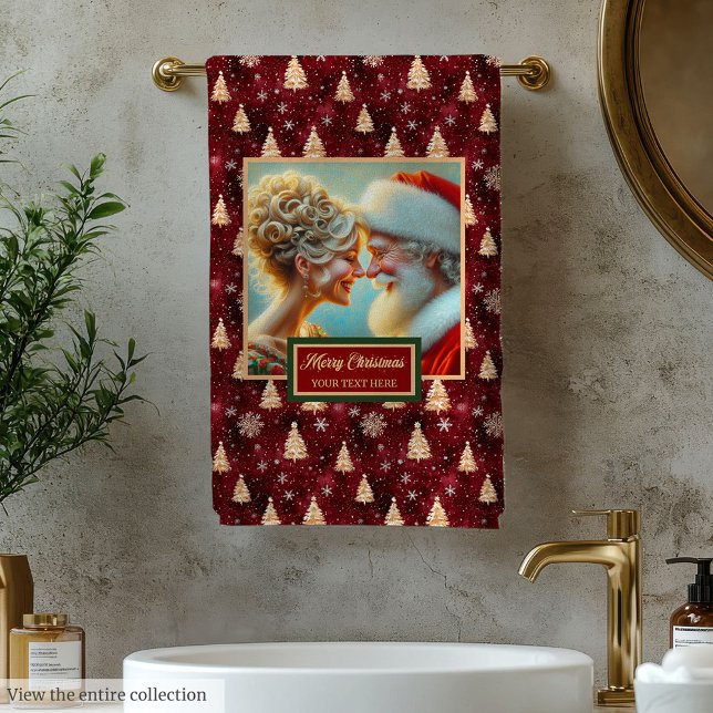 Serviette de bain en or de canneberge personnalisé (Chic Personalized Cranberry Gold Bath Towel)
