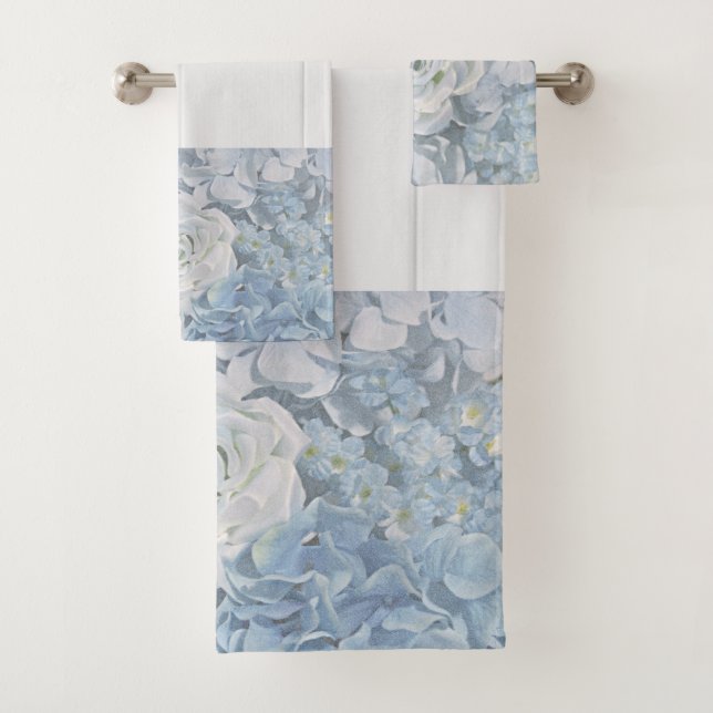 Serviette De Bain Ensemble Fleurs Bleues De Pays (En situation)
