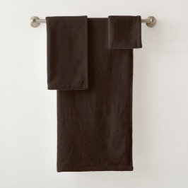 Serviette de bain Ensemble Riche Brown foncé Plush