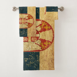 Serviette de bain Ensemble Serbie Drapeau