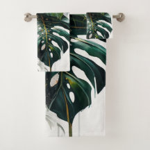 Serviette de bain Feuille Monstera Tropical