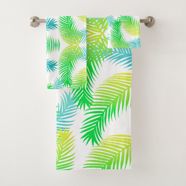 Serviette de bain Feuille Tropical Palm - Vert mod (En situation)