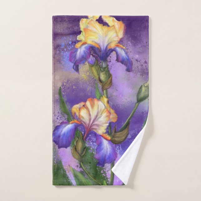 Serviette de bain Fleurs d'Iris (Serviette à main)