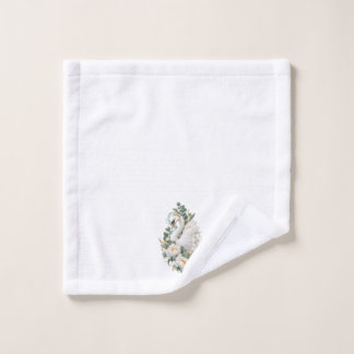 Serviette de bain florale élégante Cygne blanc
