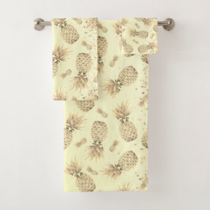 Serviette de bain Glittery Gold Ananas
