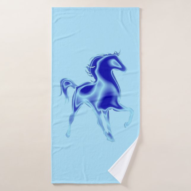 Serviette de bain Horse Set Bleu (Serviette de bain)