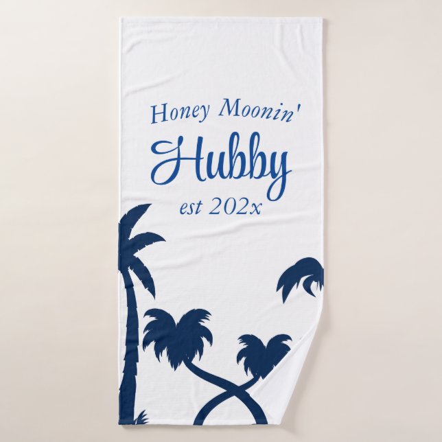 Serviette de bain Hubby/Wifey pour lune de miel pe (Serviette de bain)