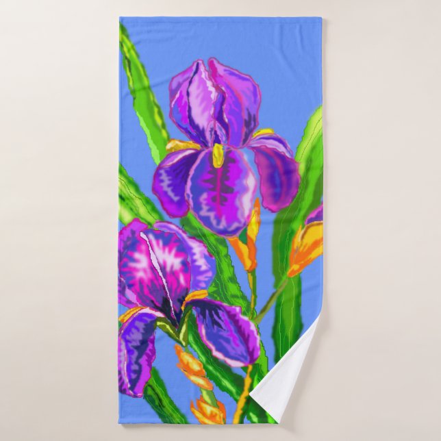 Serviette de bain Iris Fleurs (Serviette de bain)