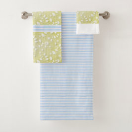 Serviette de bain jaune et bleu.