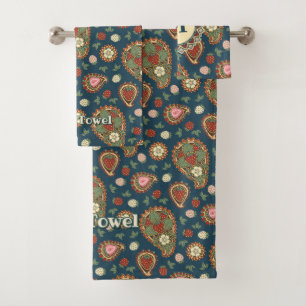 Serviette de bain Motif à la fraise Paisley