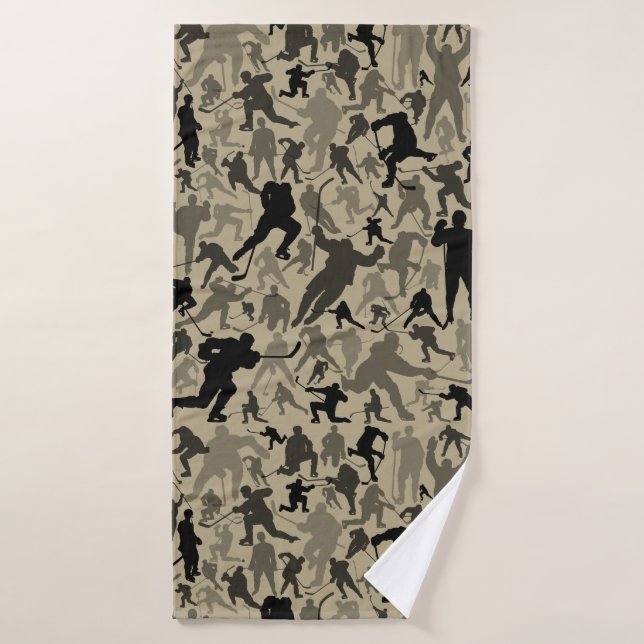Serviette de bain Motif du joueur de hockey (Serviette de bain)