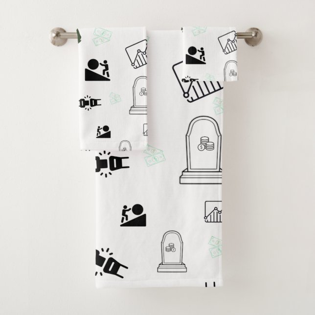 Serviette de bain moulue et gain | Art monétaire (En situation)