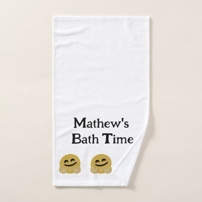 Serviette de bain personnalisée Hug Emoji (Serviette à main)