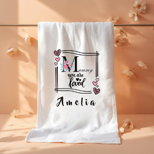 Serviette de bain personnalisée pour maman avec mo