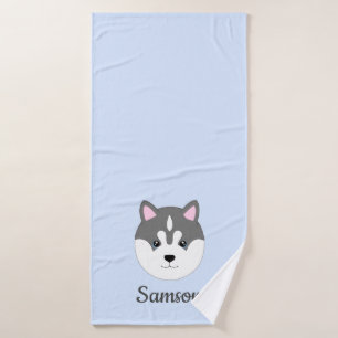Serviette de bain pour chien bleu clair