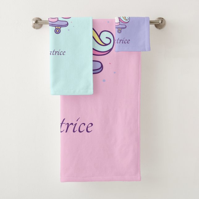 Serviette de bain pour enfants avec licorne aux co (En situation)