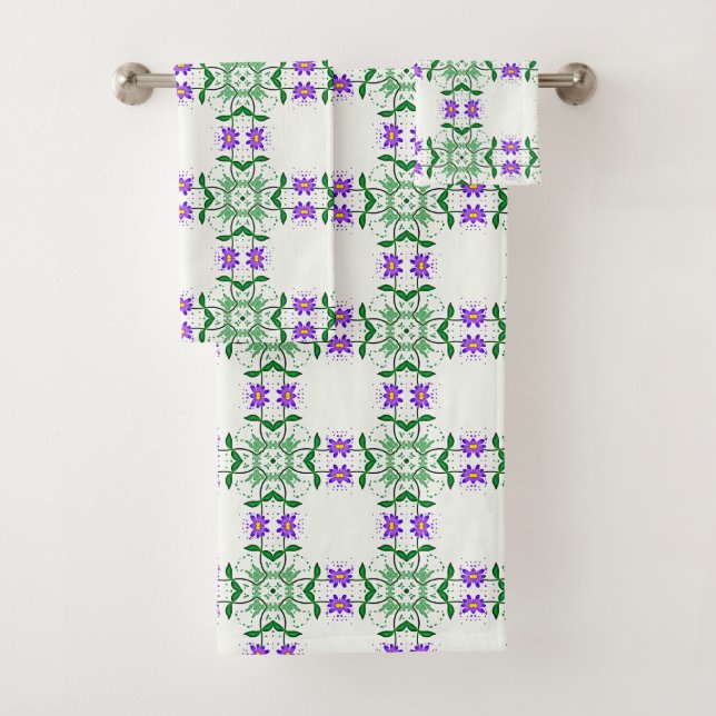 serviette de bain pourpre (En situation)