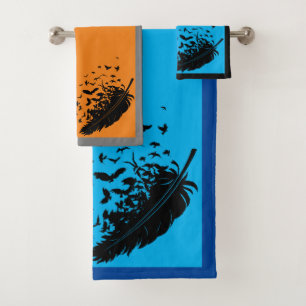 Serviette de bain Raven en plumes