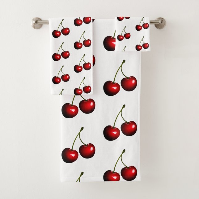 Serviette de bain Red Cherries (En situation)