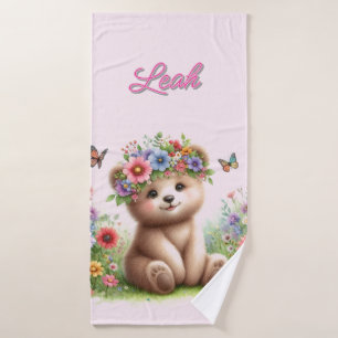 Serviette de bain rose à fleurs très mignonne pour