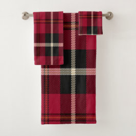 Serviette De Bain Rouge Tartan