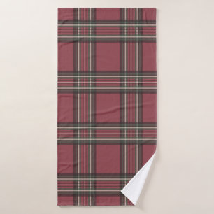 Serviette de bain Rustique Rouge Plaid