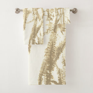 Serviette de bain sépia léger de fougère argent