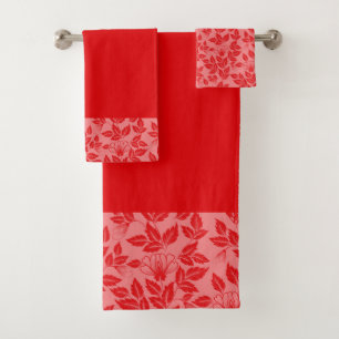 Serviette de bain Set-Vintage Floral Rouge